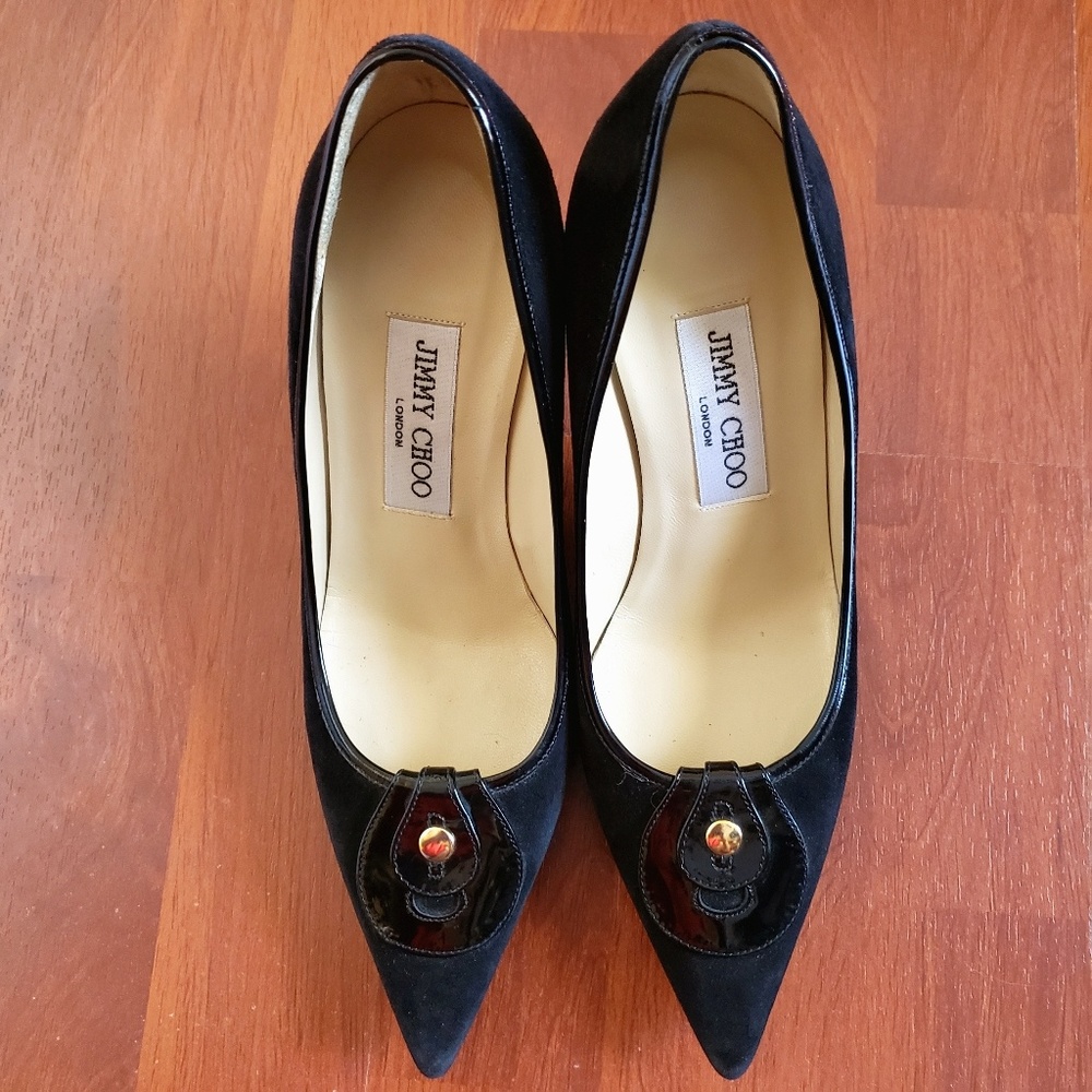 Jimmy Choo black suede heels sz 6